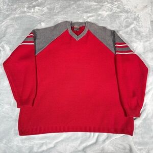 Vintage Vans V Neck Sweater Mens L (Estimated) Striped Sleeve Skater Y2K
